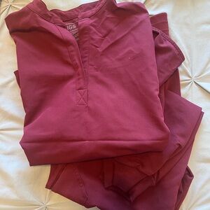 Figs Maroon Scrub Ensemble
